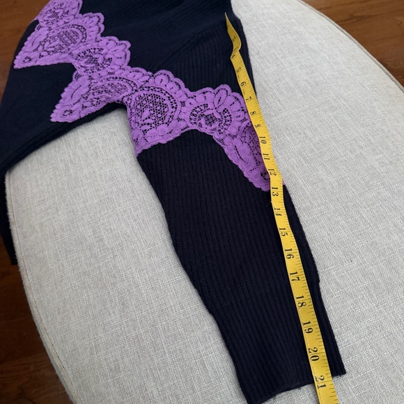 SANDRO Paris Navy & Purple Lace Sweater - Picture 12 of 14